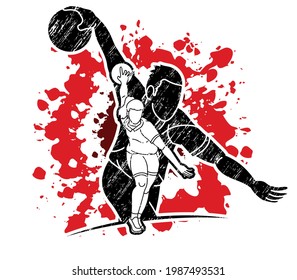 Bowling Sport Players Bowler Male and Female Action Cartoon Graphic Vector