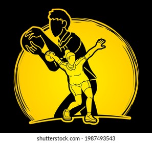 Bowling Sport Players Bowler Male and Female Action Cartoon Graphic Vector