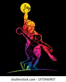 Bowling Sport Players Women Bowler Action Cartoon Graphic Vector