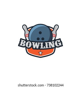 Bowling sport team logo icon vector