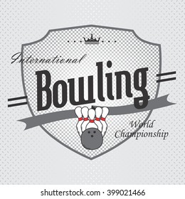 bowling sport theme label