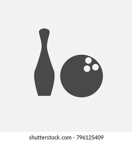 bowling sport vector icon bowling pin and ball