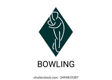 bowling sport vector line icon. playing bowling. sport pictogram, vector illustration.