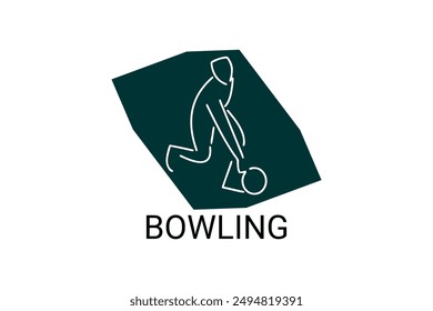 Bowling Sport Vektorgrafik Line Icon. Spielen Bowling. Sport Piktogramm, Vektorillustration.