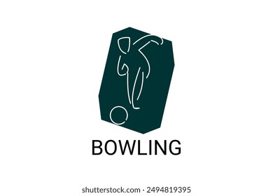 bowling sport vector line icon. playing bowling. sport pictogram, vector illustration.