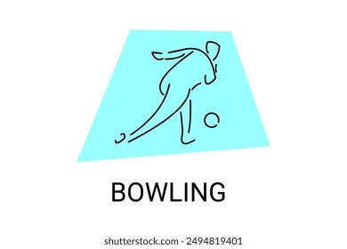 Bowling Sport Vektorgrafik Line Icon. Spielen Bowling. Sport Piktogramm, Vektorillustration.
