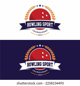 bowling sports badge emblem logo