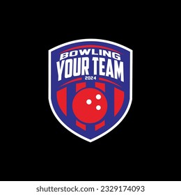bowling sports badge emblem logo