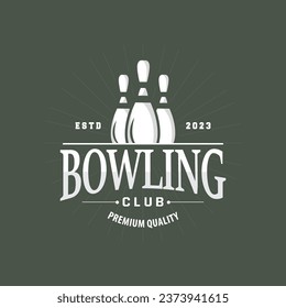 Bowling Sports Club Logo, Bowling Ball And Pin Design Vector Tournament Templet Illustration
