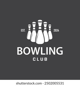 Bowling Sports Club Logo, Bowling Ball And Pin Design Vector Tournament Templet Illustration