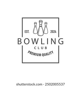 Bowling Sports Club Logo, Bowling Ball And Pin Design Vector Tournament Templet Illustration
