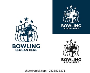 Bowling Sports Club Logo vector, Bowling  Stars logo design template