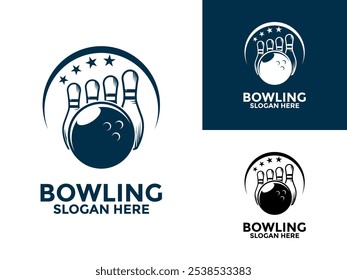 Bowling Sports Club Logo vector, Bowling  Stars logo design template