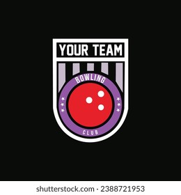 Bowling sports emblem Logo Template Design