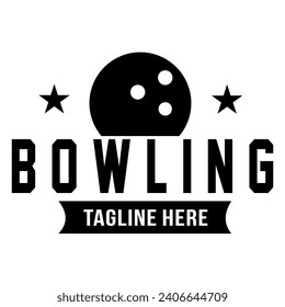 Bowling sports emblem Logo Template Design