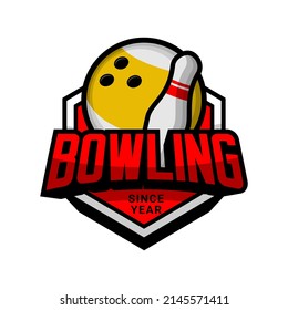 Bowling Sports Logo Illustration Vector Stock Vector (Royalty Free ...
