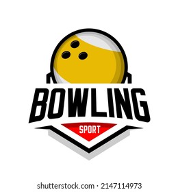 bowling sports logo illustration vector	