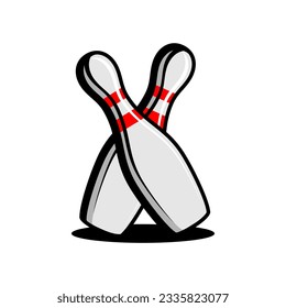 bowling sports logo vector on white background	