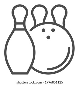 Bowling, square line vector icon.