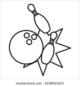 Bowling stock icon outline vector