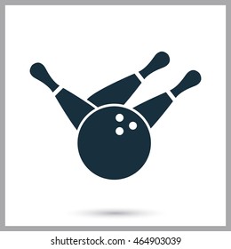Bowling strike icon on the background