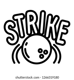 Bowling strike icon. Outline bowling strike vector icon for web design isolated on white background