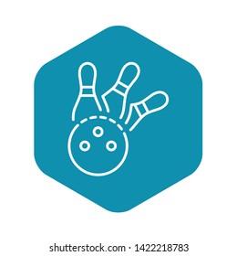 Bowling strike icon. Outline bowling strike vector icon for web design isolated on white background