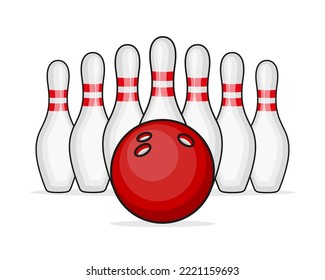 Bowling strike icon. Realistic illustration of bowling strike vector icon for on white background.
