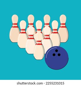 bowling strike isolated vector illustration