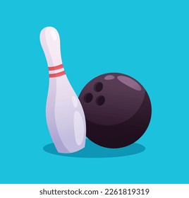 bowling strike isolated vector illustration