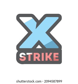 Bowling strike symbol Vector icon Cartoon illustration