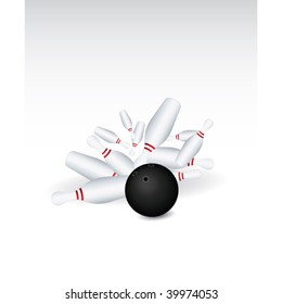 Bowling strike vector illustration