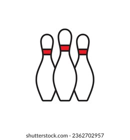Bowling Striking Victory icon vector design templates
