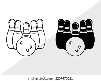Bowling SVG Printable Vector Illustration svg