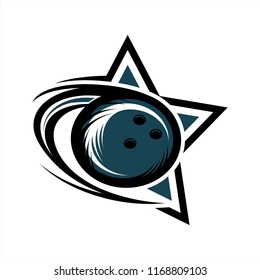 Bowling Swoosh Star Logo