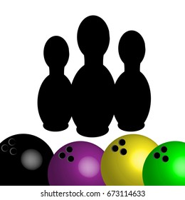 Bowling symbol isolated on white background. Vector illustration
