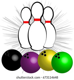 Bowling symbol isolated on white background. Vector illustration
