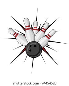 Bowling symbol isolated on white for sports design. Jpeg version also available in gallery