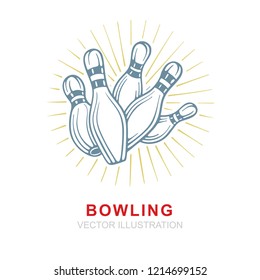 Bowling. Bowling symbol vector illustration.