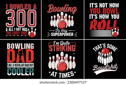 bowling t shirt design bundle