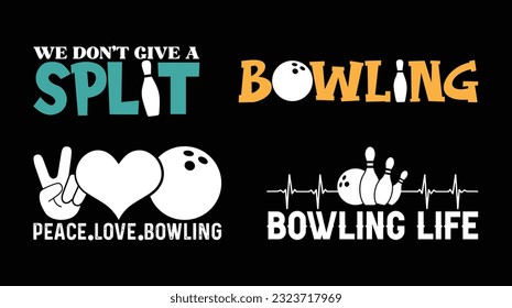 Bowling T shirt Design Bundle, Vector Bowling T shirt  design, Bowling shirt,  Bowling typography T shirt design Collection