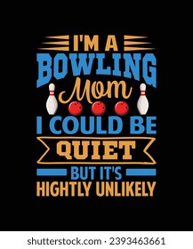 Bowling-t-Shirt-Design, FUN, ILLUSTRATION, POLO, BALL, TEAM, ETIKETT, BLCK, ROW, FARBE, VEKTOR 