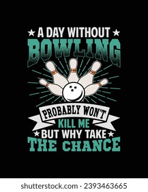 Bowling-t-Shirt-Design, FUN, ILLUSTRATION, POLO, BALL, TEAM, ETIKETT, BLCK, ROW, FARBE, VEKTOR 