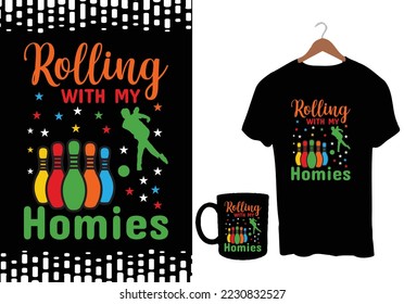 Bowling t shirt funny bowlers lover woman and man retro vintage strike bowling t shirt design
