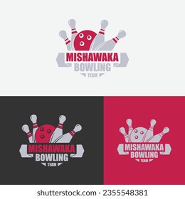 Diseño del logotipo del equipo de Bowling, diseño de logotipo mínimo, sencillo, moderno para boliche, juego, negocios, diseño casual de logotipo vectorial y plantilla.