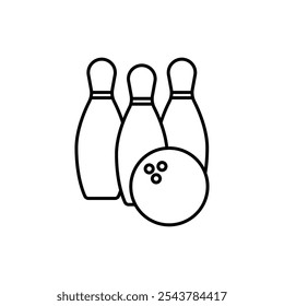 Bowling thin line vector icon