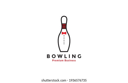 bowling with tie logo vector symbol icon illustration design