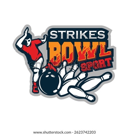 Bowling Tournament Logo design vector