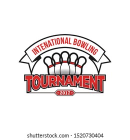 Bowling Tournament, bowling logo, flat bowling icon
