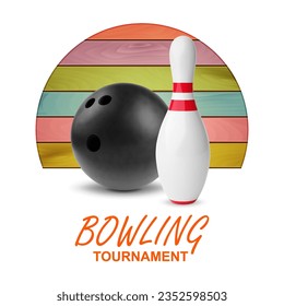 Bowling tournament poster. EPS10 vector